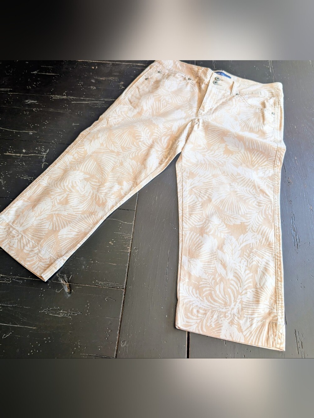 BandolinoBlu Tropical Bohemian Chic Capri Pants Coastal Lux Size 8 Vacationcore